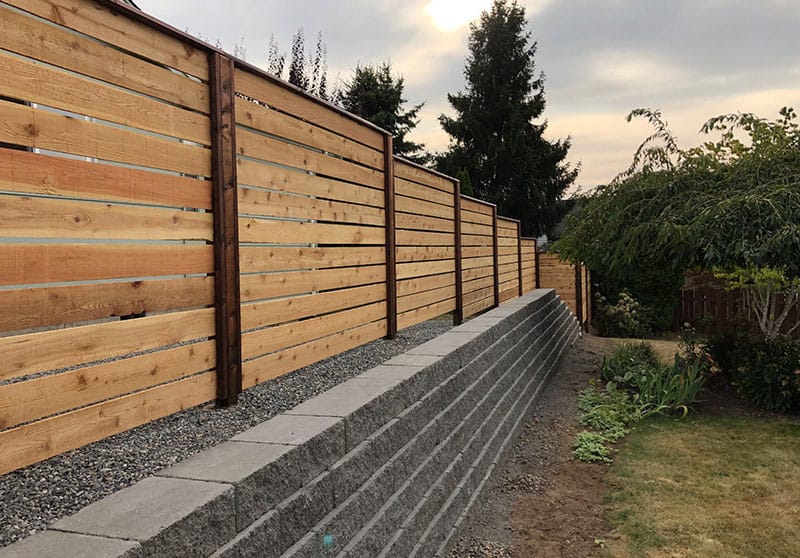 completed fence and landscaping in Bellingham