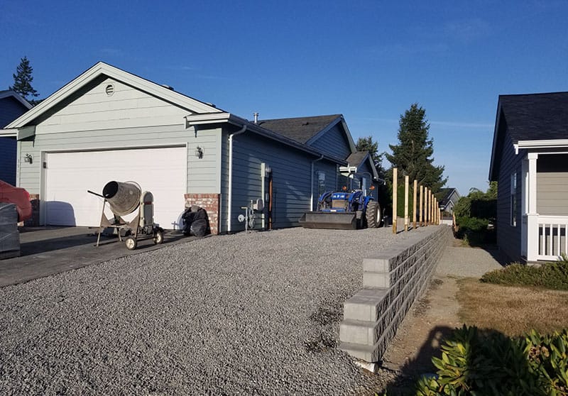 home with in progress landscaping services in bellingham