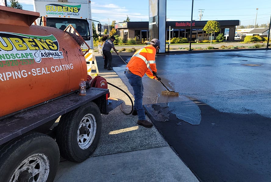 men working on asphalt sealing bellingham